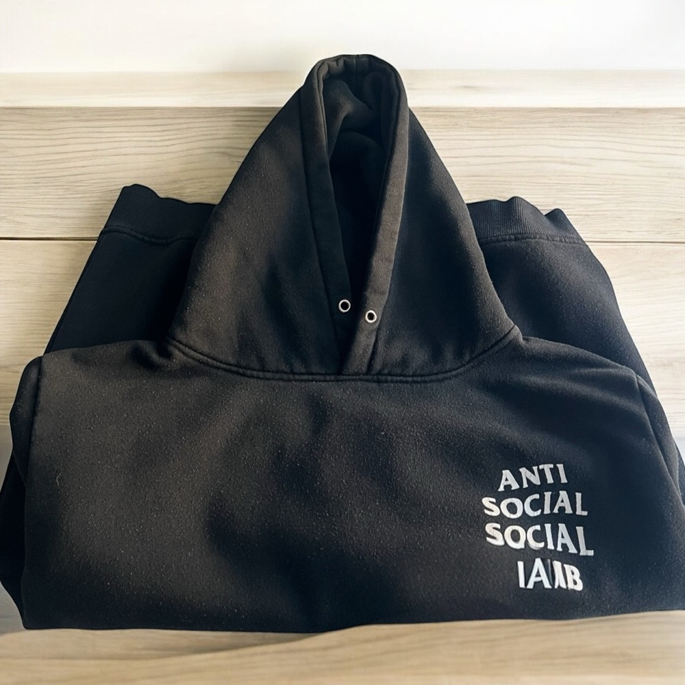 Anti Social Social Club Black Hoodie with White Logo